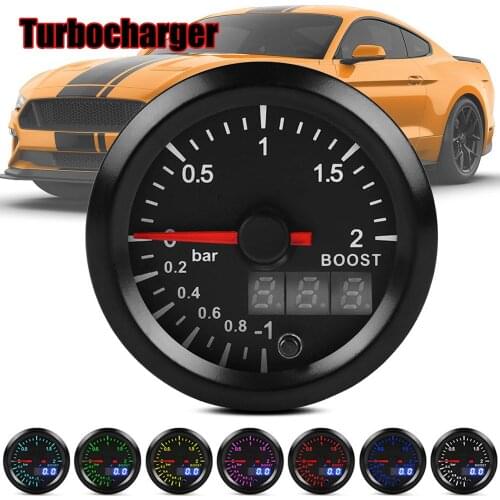 Car Turbocharger 3 Digits Display Auto Modification 12V 52mm Pointer Universal Car Styling