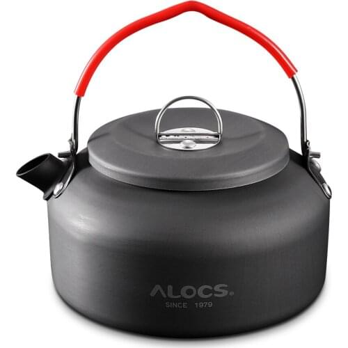 ALOCS Outdoor Kettle Camping Picnic Water Teapot Coffee Pot 1.4L Aluminum Pot Camping Table Water Kettles