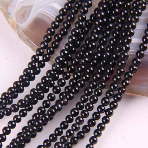 3MM Black Carnelian Round Loose Beads Strand 15.5 Inch Jewelry For Woman Gift Making D082