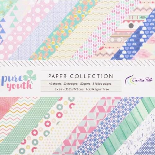 Creative Path 6"x6 Inch Scrapbooking Pattern Craft Designer Decorative Papers One Side Designs Background Origami Pack Acid Free
