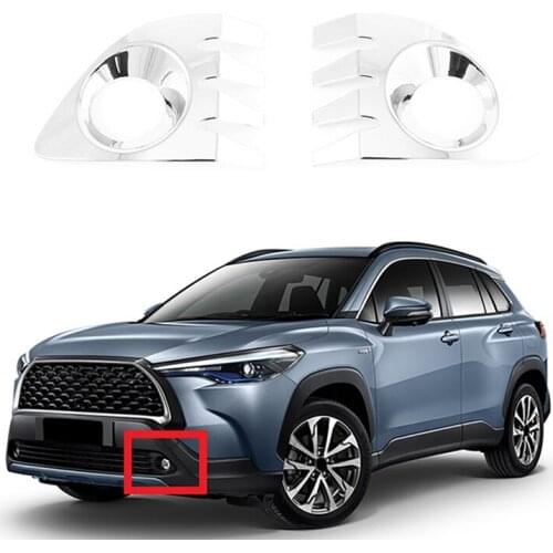 For Toyota Corolla Cross 2020 2021 ABS Chrome Front Fog Light Lamp Bezel Cover Trim Exterior Garnish