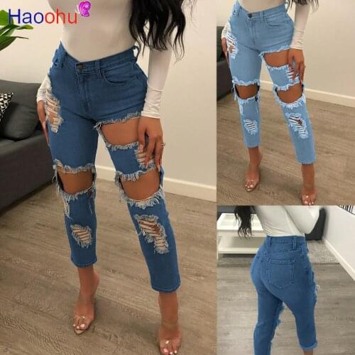 HAOOHU Womens Ripped Jeans