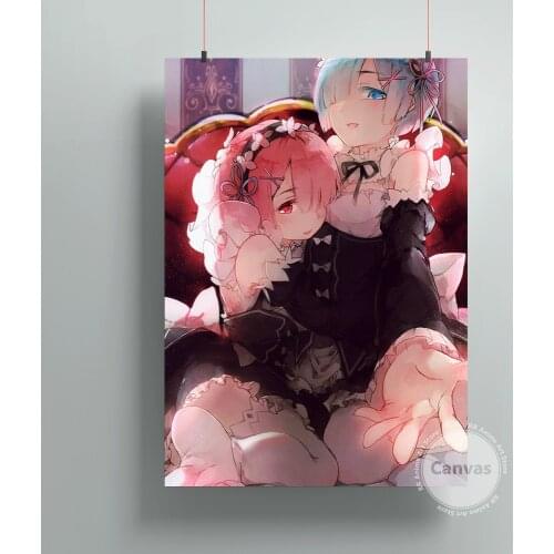 Canvas Anime Ram re: zero Pictures Home Manga Decoration Paintings Poster HD Prints Wall Art Modular Living Room