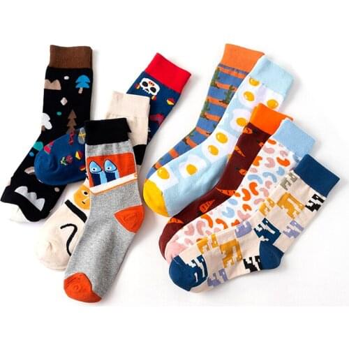 Personality Winter Street Fashion Brand Trend Women Men thick Cotton Casual Socks Warm Streetwear Funny Short Happy Socks