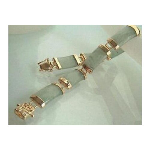 Chinese jewelry green JADE link bracelet AAA style Fine jewe Noble 100% Natural JADE