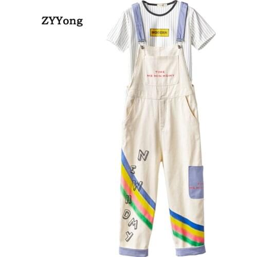 Overalls Men Bib Jumpsuit Cargo Pants Men Loose Straight Big Pocket Letter Printing Freight Hip Hop Streetwear Casual Trousers