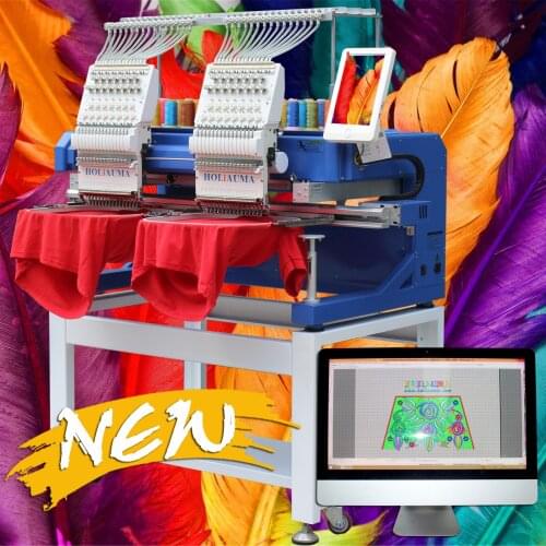 2 Head Commercial Domestic Home Use Computerized China Embroidery Machine Brother Happy Type Cap Flat Logo Embroidery Machine