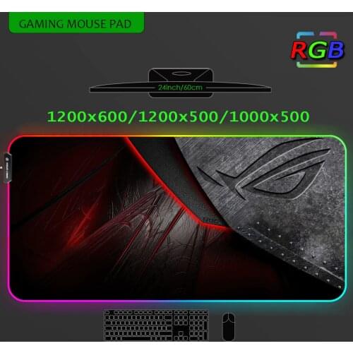 Slipmat Mouse Pad 1200x600 Republic of Gamers Rgb Asus Rog Gaming Mouse Mat Memo Pad Big Mousepad Room Accessories Gamer Led Rug