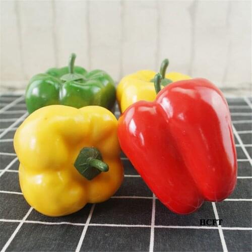 Round green cayenne hot pepper capsicum dining room hall hotel restaurant store shop decoration artificial vegetables model