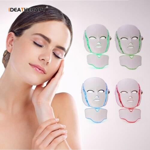 7 colors Red Light Therapy Mask 660nm 850nm Infrared LED Photon Skin Rejuvenation Deep Clean Face Anti Aging Beauty Face Massage