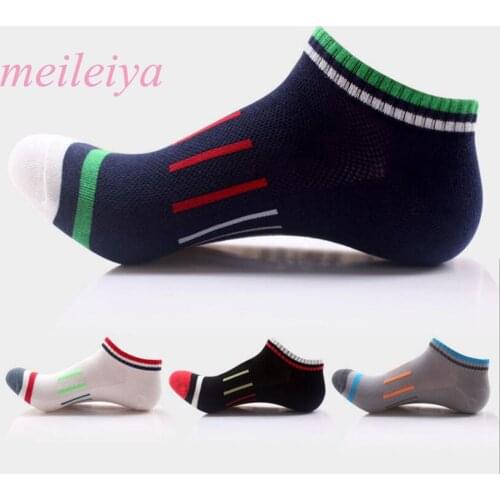 MEILEIYA 5 Pairs / Bag High Quality Cotton Socks Fall/Winter Mens Cotton Socks stripe Breathable Casual Boat Socks Mens Socks