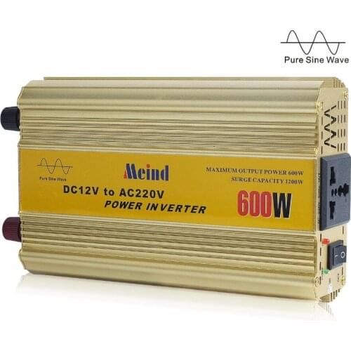 Meind Dropshipping Sufficient 600W Pure Sine Wave DC 24V to AC 220V Universal Socket Power Inverter