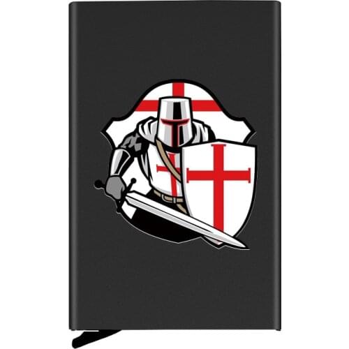Metal Case The Crusaders Printing Credit Card Holder Men Slim Anti Protect Travel ID Cardholder Women Rfid Wallet