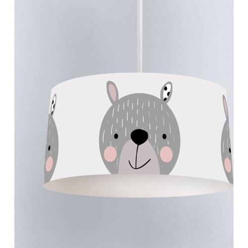 Cute Teddy Bear Boy Printing Patterned Kids Baby Room Bedroom Light Pendant Lamp Chandelier