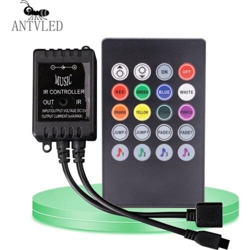 MINI RGB Led Controller 20Keys IR Remote Sound Sensor Music Control For 2835 5050 RGB Led Strip Light Hoom DC12V