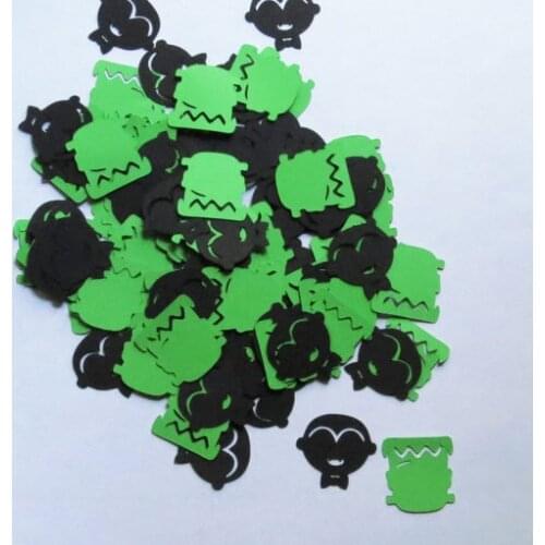 Monster And Vampire Confetti 100 ct - 1" Inch Halloween Frankenstein Shape Party Decor Cute Decorations Diecuts Die Cuts Cards