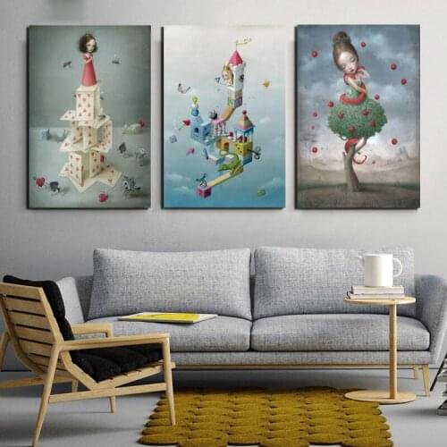 Nicolettas Ceccolies Of The Girl In Tower Canvas Painting Wall Art Print Poster Picture Modern Minimalist For Bedroom Home Decor