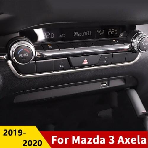 For Mazda 3 Axela 2019 2020 Accessories Car Dashboard Central control trim cover stainless steel Interior Mouldings