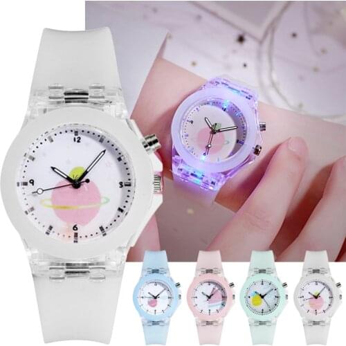 2020 NEW Watch Women Fashion Silicone Candy Color luminescent Student Watches Girls Quartz Clock Cute little Fresh Wristwatch