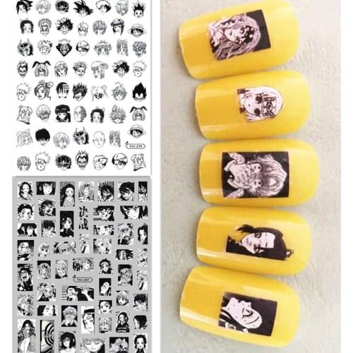 Newest TSC series 237 design 3d nail sticker decal export Japan rhinestiones DIY decorations for nail wraps
