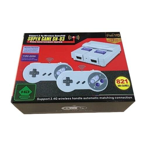 New Super Mini High Definition Wireless HDMI Retro Video Game Console Built-in 821 Games with Dual Gamepads