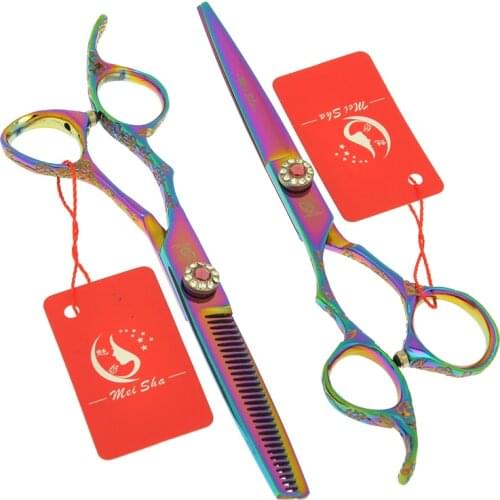 Meisha 6 inch High Quality Hair Shears Professional Left Hand Barber Scissors Hair Salon Cutting Thinning Haircut Scissor A0125A
