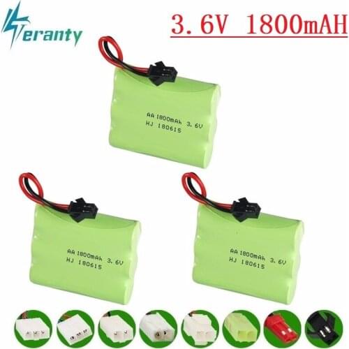 Upgrade 3.6v 1800mah NiMH Battery For Rc Toys Cars Tanks Trucks Robots Guns Boats AA Ni-MH 3.6v Rechargeable Battery Pack 3pcs