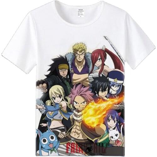 High-Q Unisex Anime Cos Fairy Tail Natsu Dragneel Lucy Heartfilia Erza Scarlet Cotton Casual T-Shirt Tee T Shirt