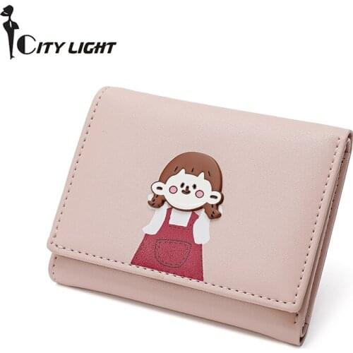 Prettyzys New Wallet Women Cute Porte Feuille Femme 2021 Cute Short Card Holder Wallet Girl Coin Purse Small Wallet Gift
