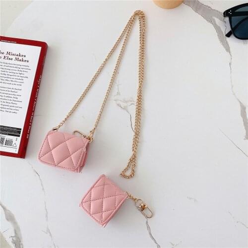 For Apple Airpods leather luxury Protector Cases airpod pros accessories with anti-lost chain For airpods 2 1case Earphone case