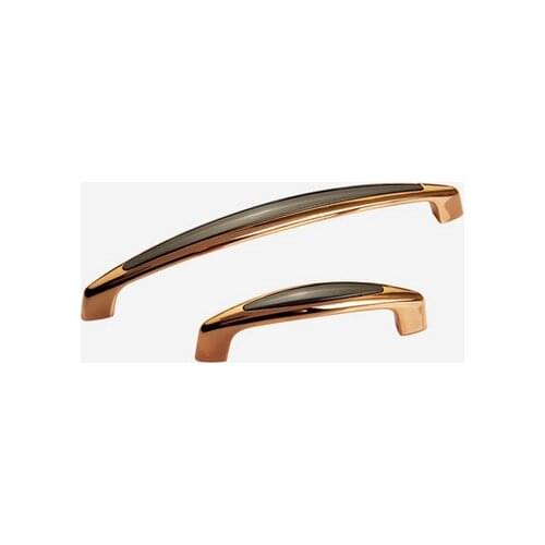 Rose Gold Handle Simple Cabinets Pulls Drawers (C.C.:96mm L:112mm H:24mm) 10PCS