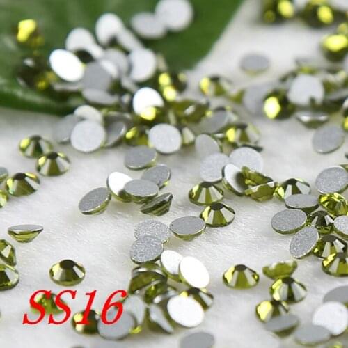 Rhinestone to nail SS16 1440PCS olivine Flat Back Non Hotfix Nail Art glitter nail decoration stones