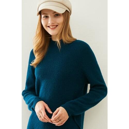 3Colors O-neck Loose Style Woman Sweater 100% Pure Wool Knitting Pullovers 2020 Winter Thicker Warm Fashion Jumpers Woolen Tops