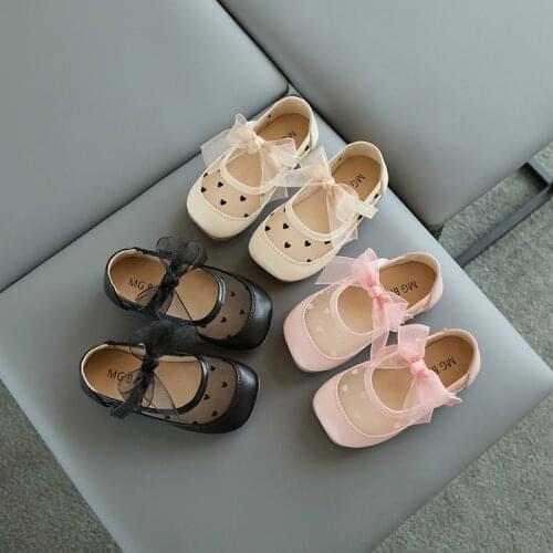 2021 Summer New Arrival Girls Fashion Princess Bow Shoes Kids Bow Shoes