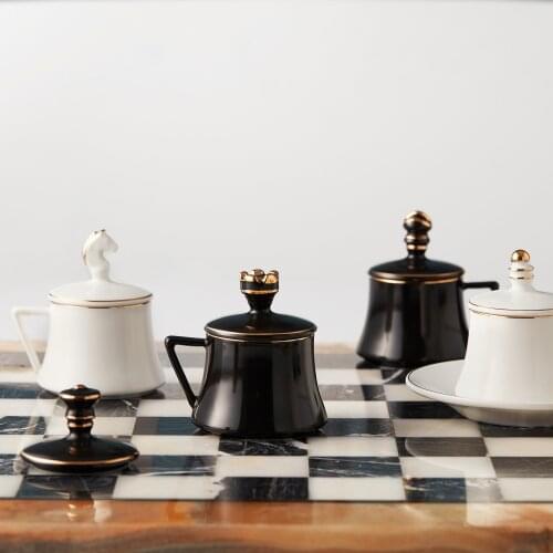 WONDERFUL MAGNIFICENT Karaca Chess Set of 6 Coffee Cups QUALITY FREE SHIPPING WITH BEVERAGES WITH BEVERAGES