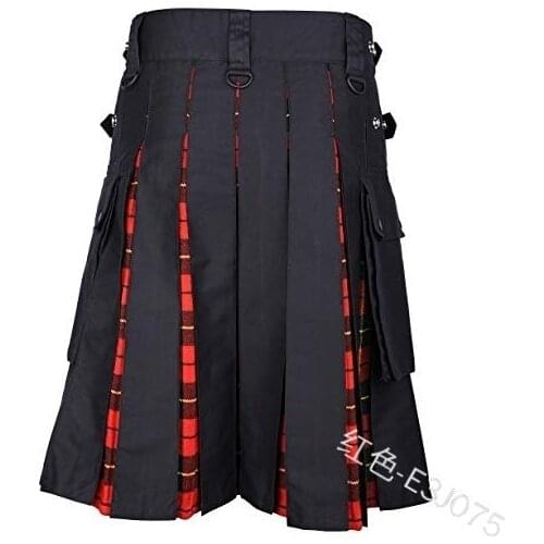 Men Scotland Kilt Skirt Gothic Victorian Adult Women Medieval Costumes Tartan Plaid Pleated Skirt Carnival Cosplay Outfits