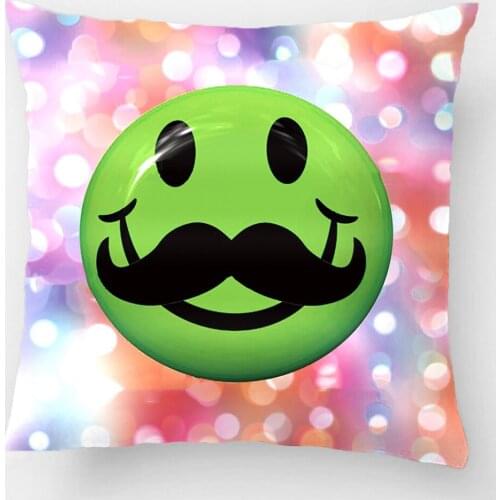 Funny Happy Smiley Face With Mustache Pillow Wedding Decorative Cushion Cover Pillow Case Customize Gift For Car Sofa Pillowcase