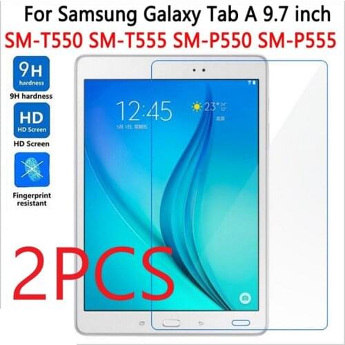 2PCS Screen Protector For Samsung Galaxy Tab A 9.7 T550 T551 T555 Tempered Glass For SM-P550 9.7" Tablet Protective Film Cover