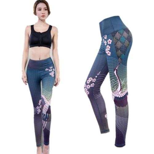 Women Fitness Yoga Leggings High Waist Push Up Sport Yoga Pants Print Athletic Leggings Gym Fitness Tight Jogging Pants Leggins