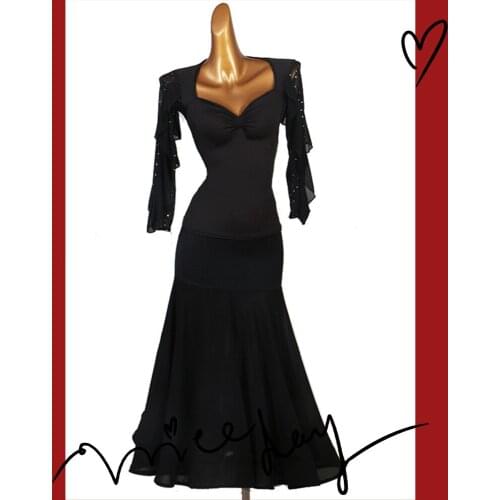 Ballroom Dance Dresses foxtrot Dancing Skirt Women Stage Waltz Ballroom Dress green MQ224+S022