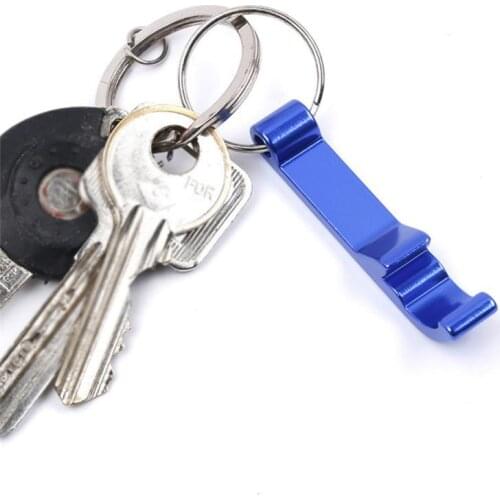 1Pcs Color Keychain Beer Bottle Opener Portable 4 In 1 Bottle Opener Key Ring Keychain Metal Beer Bar Tool Beer Bottle Opener