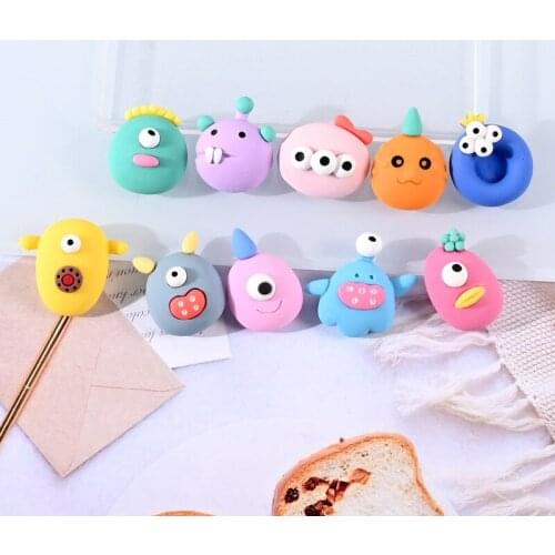 20Pcs Big Eyes Cartoon Character Flatback Resin Cabochons Embellishments For Scrapbooking Fit Phone Deco Parts DIY Accessories