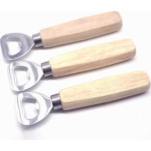 200pcs Heart Shape Wooden Bottle Opener Beer Bottle Can Opener Wooden Handle Cap Remover Bar Party Gadget