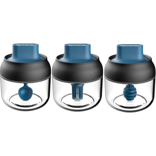 280ml 3 style Moisture-proof Glass Spice Jars Seasoning Bottle Salt Sugar Spice Storage Container Tools Kitchen Spice Jar