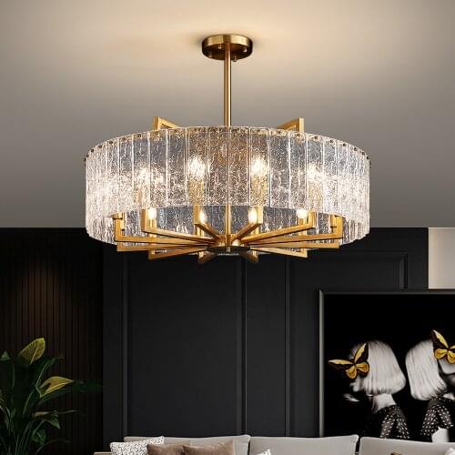 YOOGEE New Hotel Lamp Luxury Chandeliers Iron Glass Kitchen Living Dining Room Light Fixtures