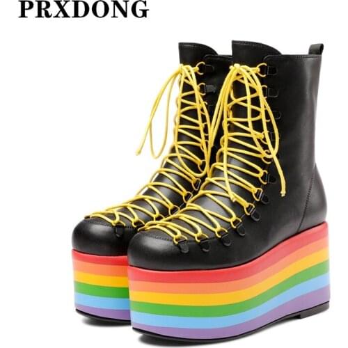 Autumn Winter Genuine Leather Ankle Boots Shoes for Women Party Shoes Comfortable Good Quality Womens High Heels Rome Boots 42