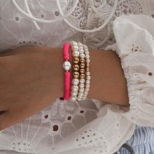 Simulated Pearl Chain Fashion Jewelry Chain Minimalist Court Vintage Bracelet Women Link Bracelets Classic Accessories