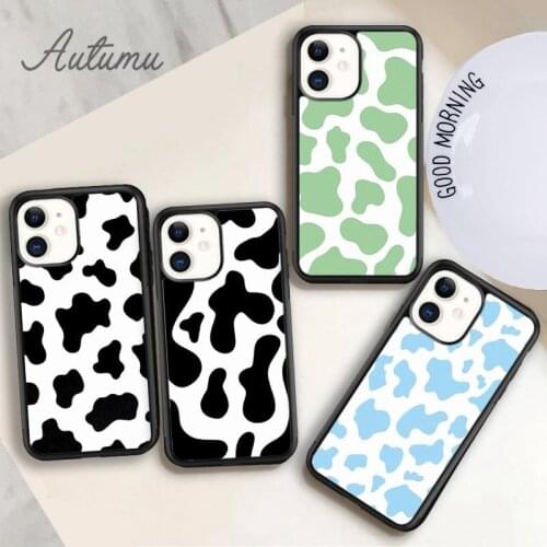 Indie Cow Print Phone Case for iPhone 11 12 Pro Max mini X XR XS SE 2020 5 6S 7 8 Plus Samsung Galaxy S8 S9 S10 Cover shell