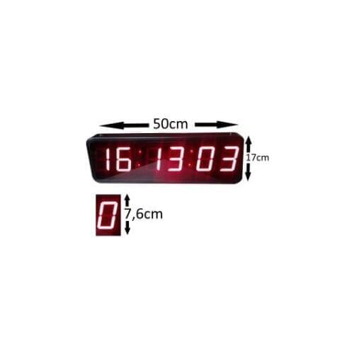 Digital Led Clock(with second), Case Size: 17cm x 50cm, Display Height: 76mm
