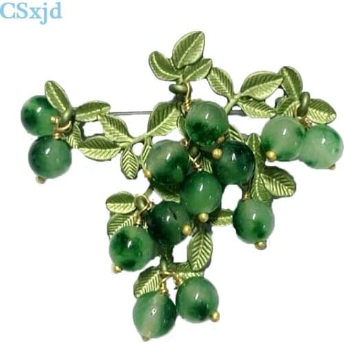CSxjd New Green white stone brooch Vintage brooch jewelry scarves buckle Accessories